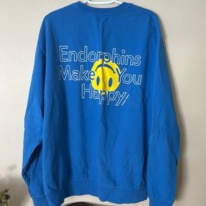 Outdoor Voices Endorphins Make you happy blue sweatshirt!!